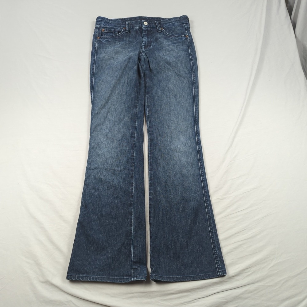 7 for all Manking Jeans‎ Womens 27 Blue Boot Cut Western Cowgitl A Pocket Faded
